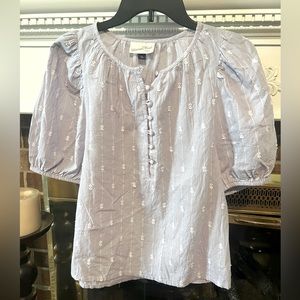 EUC Lavender embroidered Boho Top